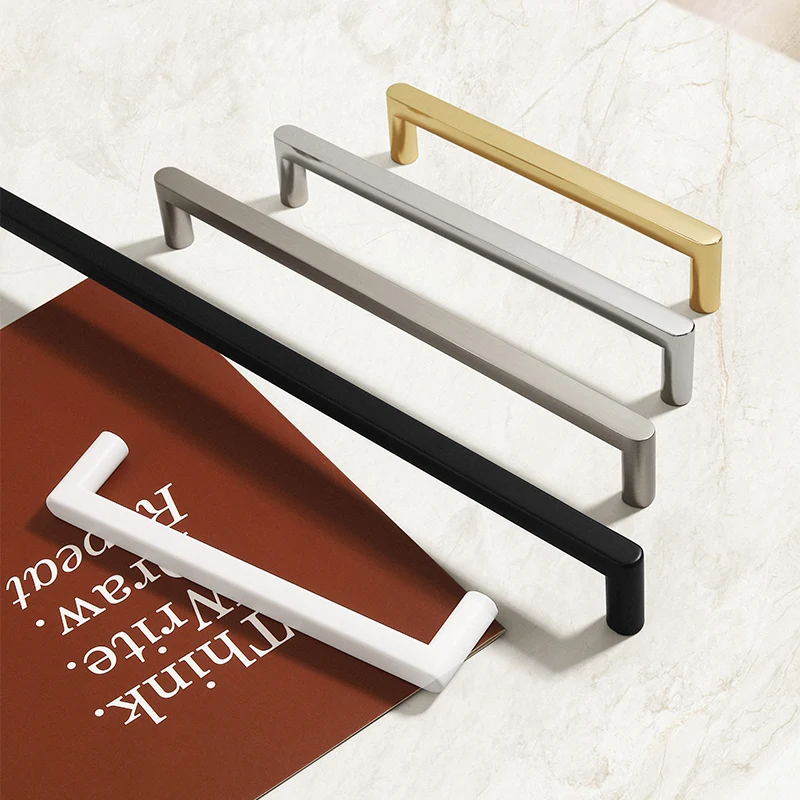 glossy gold silver black and white nickel cabinet door handles, kitchen cabinet drawers, wardrobe aluminum alloy