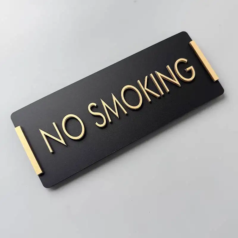 Restroom Sign Creative Rectangular Signage No Smoking Warning Sign Warm Reminder Sign