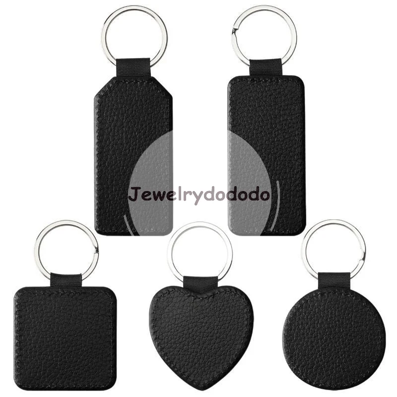 Sublimation Blank Heat Transfer Keyrings Durable PU Leather Custom ID Tags for School Office Backpack Luggage Marker