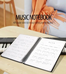 Universal A4 Music Sheet Holder 40 Pages for Easy Marking and Editing Water Resistant, Easy Editing, Secure Binding