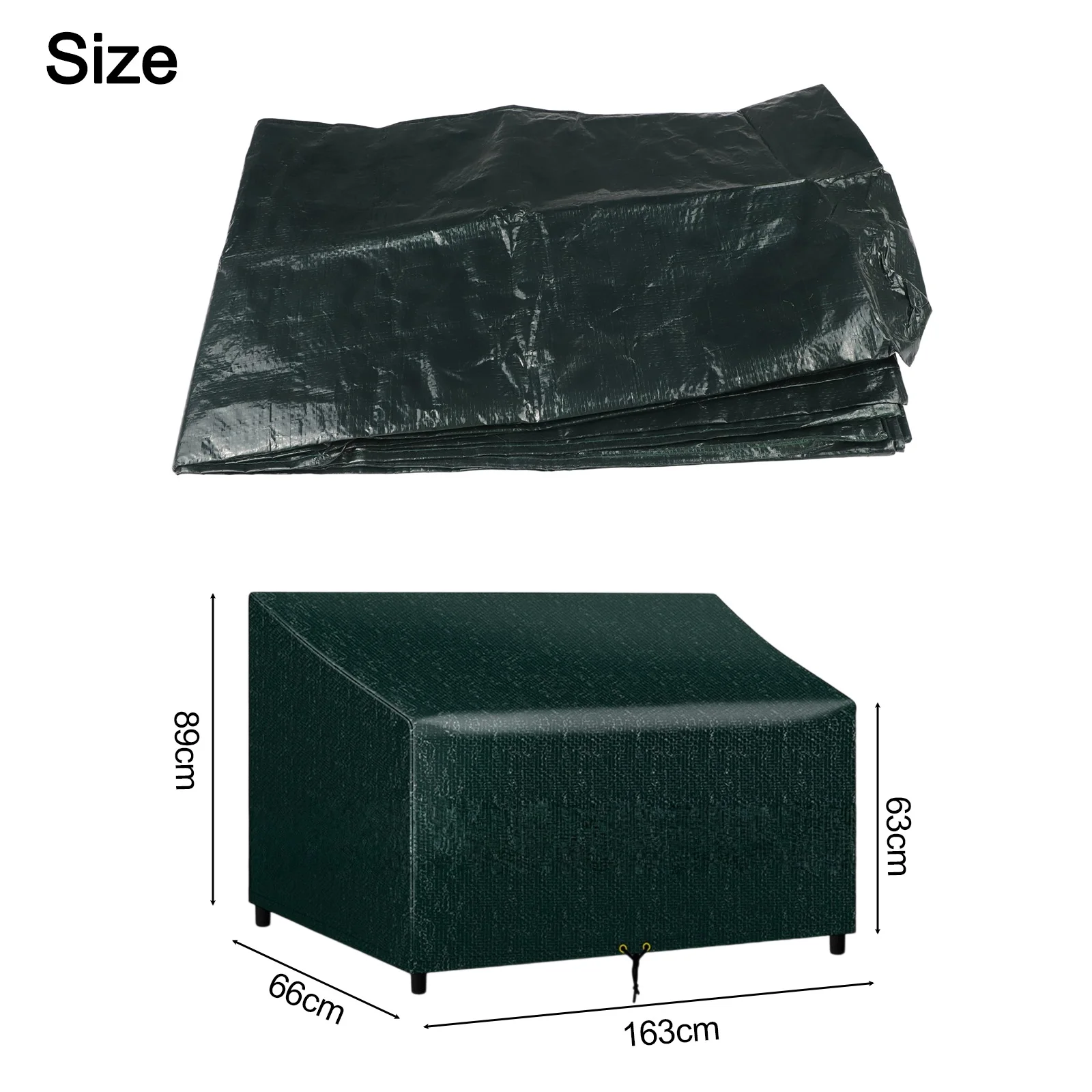 PE MultiPerson Bench Cover Waterproof and Dustproof with Adjustable Drawstring for Outdoor Furniture Protection