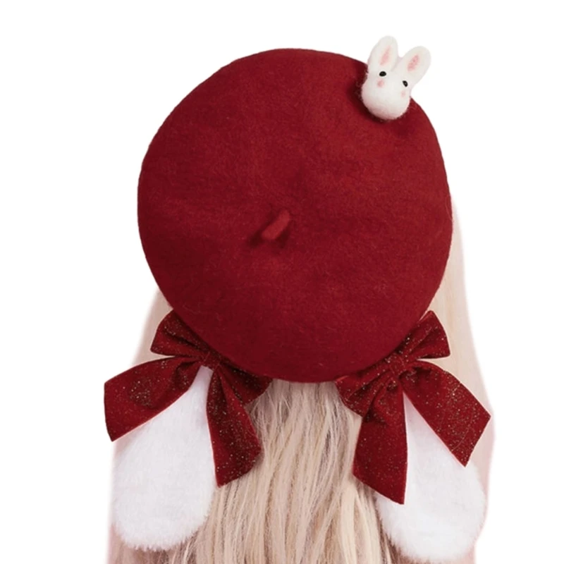 

Plush for Woman Winter Autumn French Hat for Camping Shopping