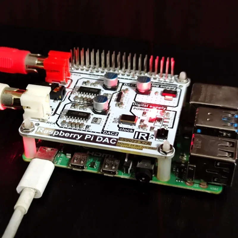 Lusya Dual ES9023 Volumio Moode Raspberry Pi DAC kompatybilny z 4B 3B + 3B 3A 2B ZERO W 2W dekodowanie HIFI I2S