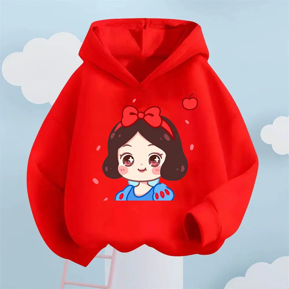 Hoodie four seasons girls home clothing cute Q version of Snow White print loose long-sleeved hoodie can be worn outside