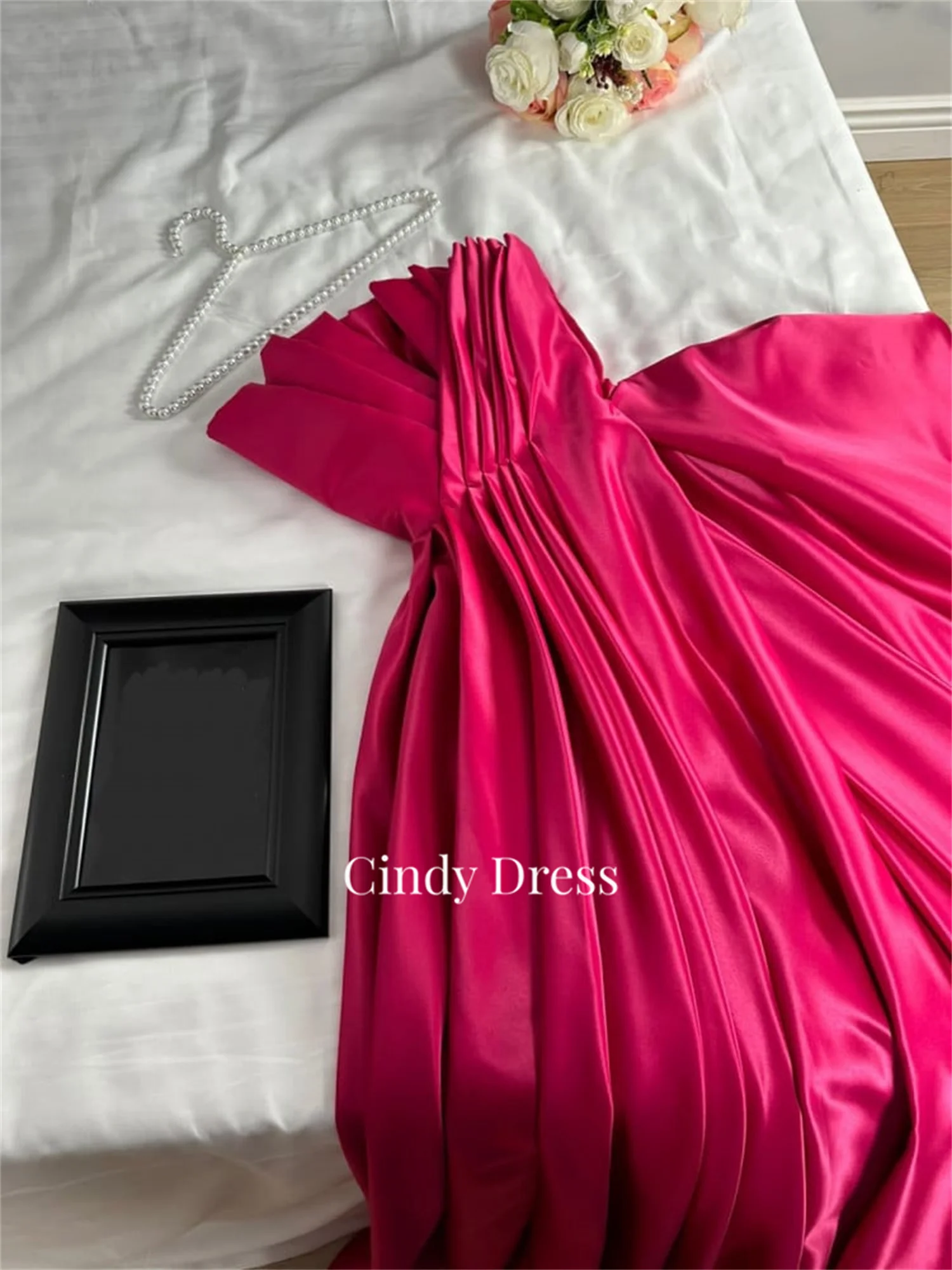 Satin Evening Dresses Woman Elegant Women\'s Dresses for Wedding Party Dresses and Events Line A Eid Customized Strapless Prom