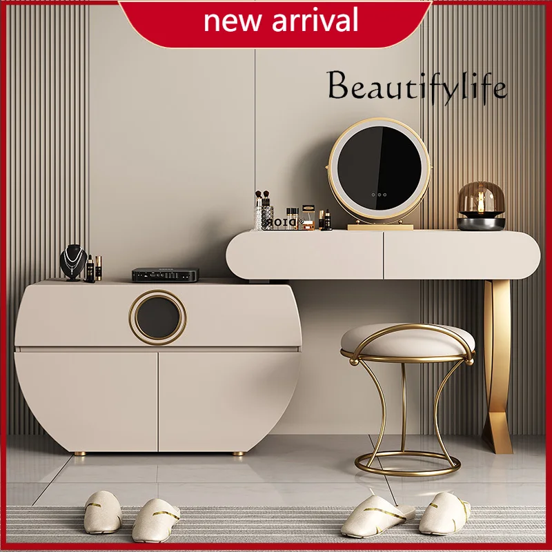 

C Beige Organizer Dressing Table Aesthetic Full Set Luxury Mirror Dressing Table Bedroom Nordic Tocador Con Espejo Furniture Hom