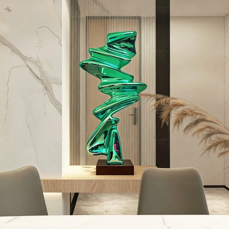 Nordic Abstract Art Electroplating Sculpture Decoration Living Room Entrance TV Cabinet Hotel Art Sculpture Floor Decoration