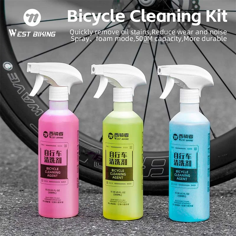 WEST BIKING-Kit de limpieza de bicicleta, agente de limpieza de mantenimiento de cadena de volante de bicicleta de carretera, marco de fibra de carbono, cera de agua recubierta de cristal