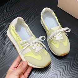 Women 2024 Spring New Mesh Sneakers Balanced Lightweight Casual Retro Board Trainers