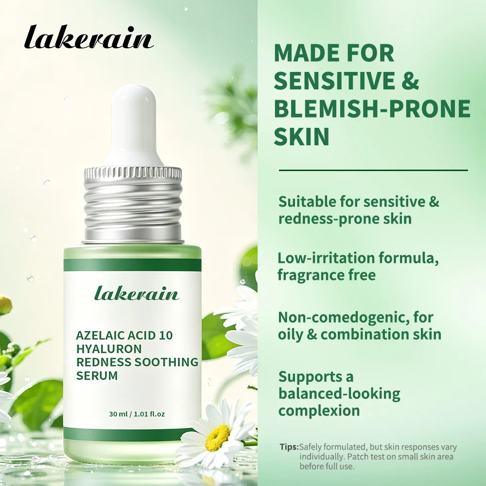 Azelaic Acid 10% Hyaluron Redness Soothing Serum Low-irritation Formula Fragrance Free Serum For Sensitive & Redness-prone Skin