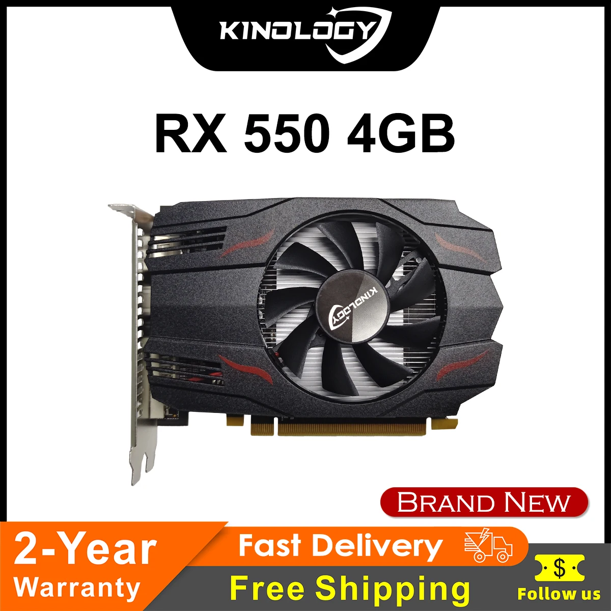 Imagem -06 - Kinology-placa Gráfica de Vídeo Amd rx 550 Gaming 4gb Gddr5 128bit Dvi Hdmi dp Pci-e 3.0 Radeon Gpu