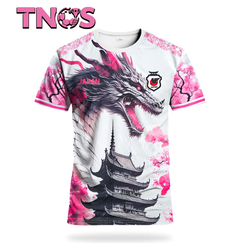 Japanese Dragon Men's Football Jerseys & Japanese Sakura Comfortable Sports Tops for Teenagers Football Match Training #3