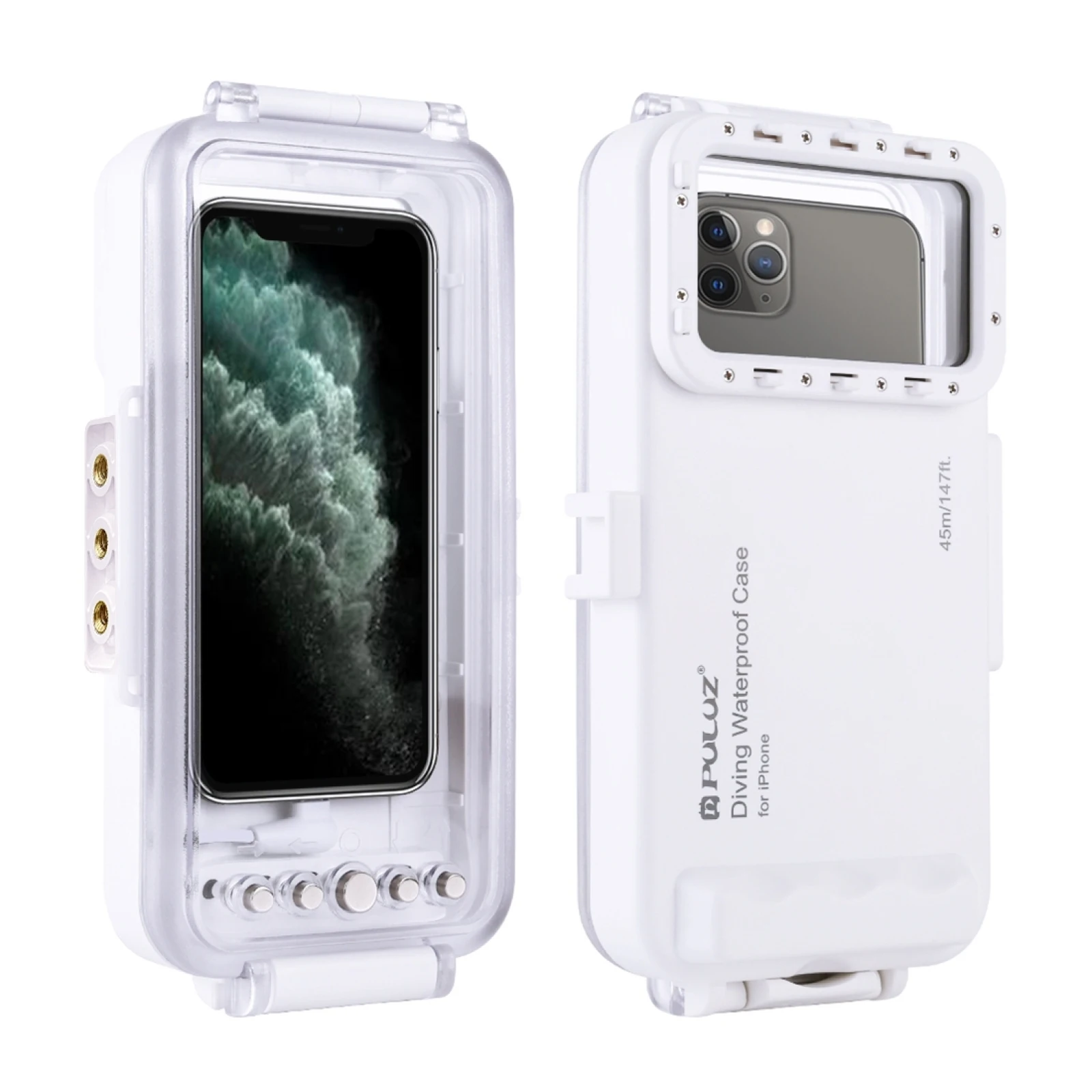 Imagem -02 - Capa Impermeável de Mergulho Puluz Capa Subaquática para Fotos para Iphone 14 13 12 11 Série x Ios 13.0 ou Acima 45m 147 Pés