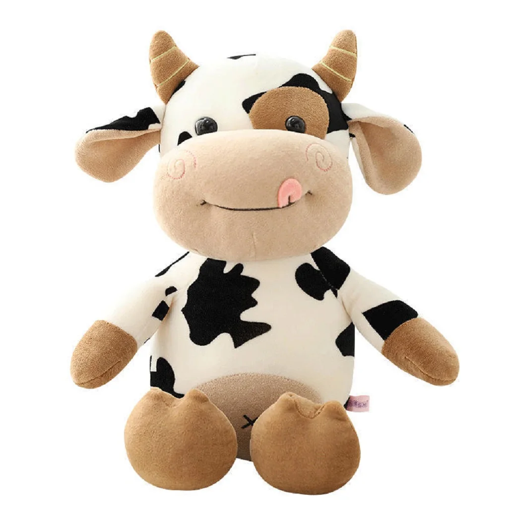 Spotted Cow Doll Cute Little Cow Plush Toy Zodiac Cow Fur Coat Cow Doll Gift