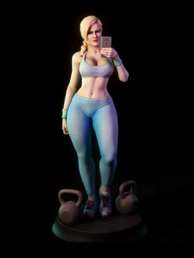 1/24 75mm  1/18 100mm Resin Model Kits Fitness Girl Sculpture Figure Unpainted Figurine 1154