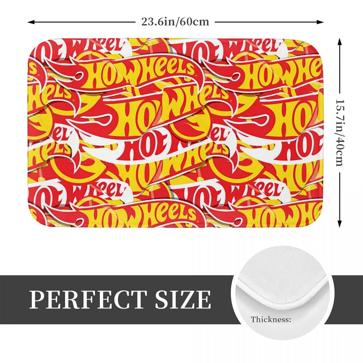 H-Hot-S W-Wheels-S Race Non-slip Doormat Floor Mat Antiwear Carpet Rug for Kitchen Entrance Home Balcony Footpad Mats