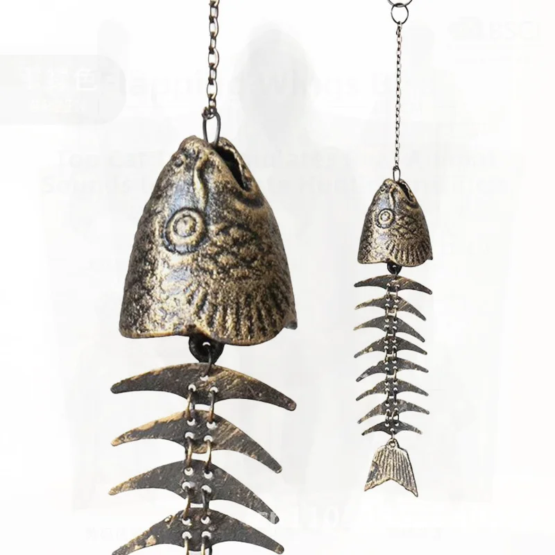 Vintage Cast Iron Wind Chells Southern Iwate Temple Iron Metal Hanging Door Ornaments Bell Gift Pendant