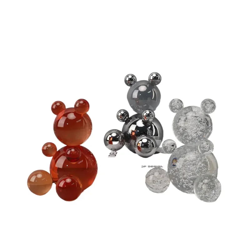 Modern Light Luxury Crystal Bear Ornament for Model Room Wine Cabinet TV Cabinet Entrance Coffee Table Living Room Home