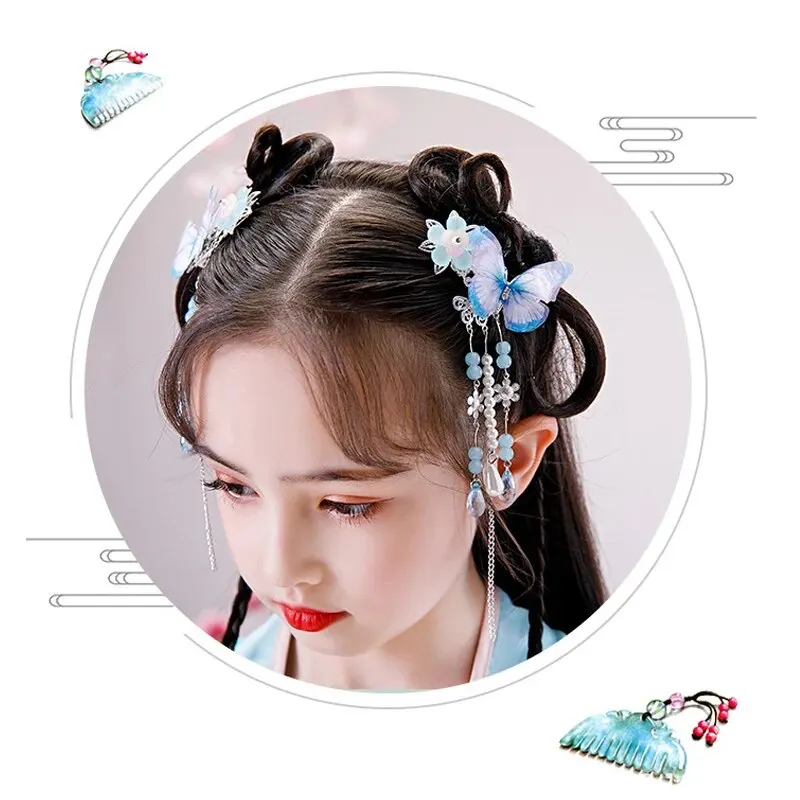 Women Girls Cute Colorful Butterfly Hairpins Hair Ornament Barrettes Headband Hair Clips Fashion Hair Accessories