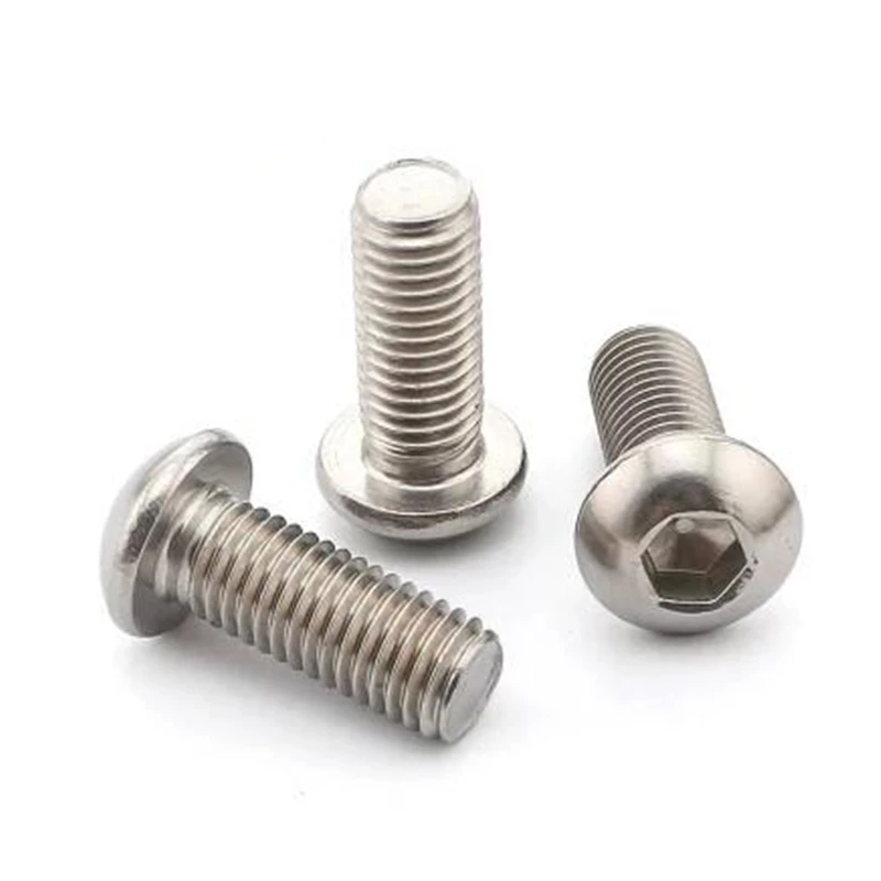 5-50p ISO7380 M2 M2.5 M3 M4 M5 M6 M8 304 A2 Round Stainless Steel or Black G10.9 Hex Socket screw Button Head Allen Bolt Screws