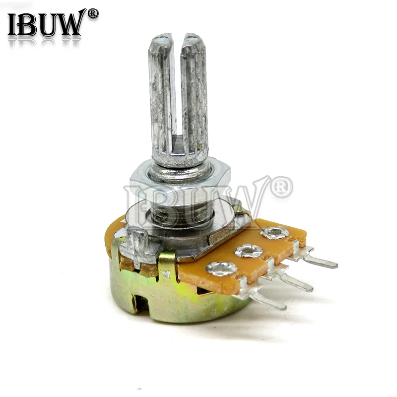 5pcs WH148 B1K B2K B5K B10K B20K B50K B100K B500K 3Pin 20mm Shaft Amplifier Dual Stereo Potentiometer 1K 2K 5K 10K 50K 100K 500K — 2
