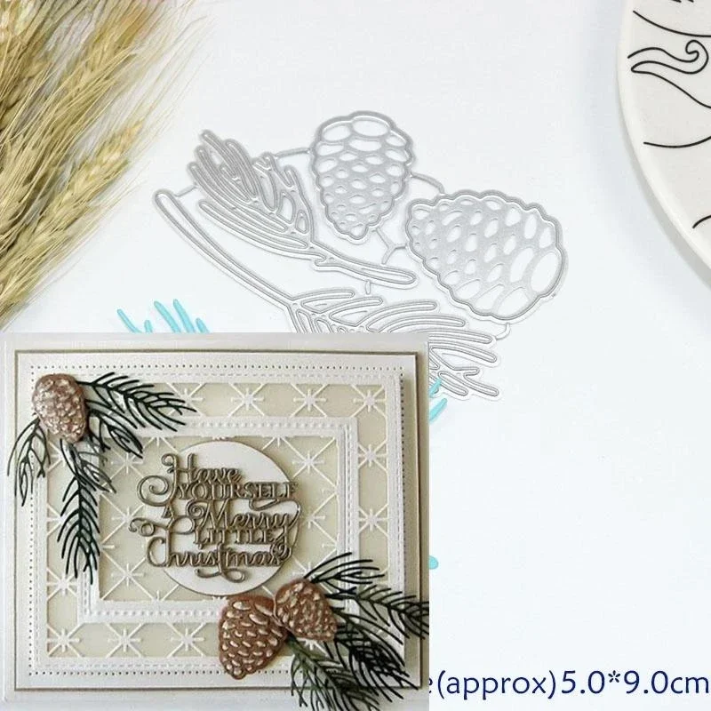 4pcs/set Christmas Pine Cones Scrapbook Card PAPER CRAFT Made Embossing Stencils Punch Cut Dies