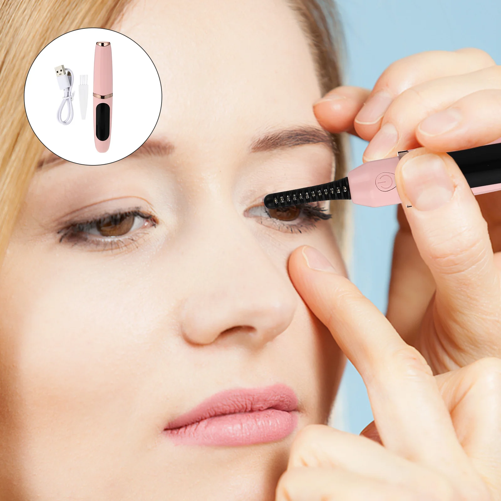 1 مجموعة ساخنة رمش بكرة الشعر الكهربائية لاش الشباك جهاز سريع الاحماء آمنة للجفون قابلة لإعادة الاستخدام ماكياج أداة تصميم المحمولة