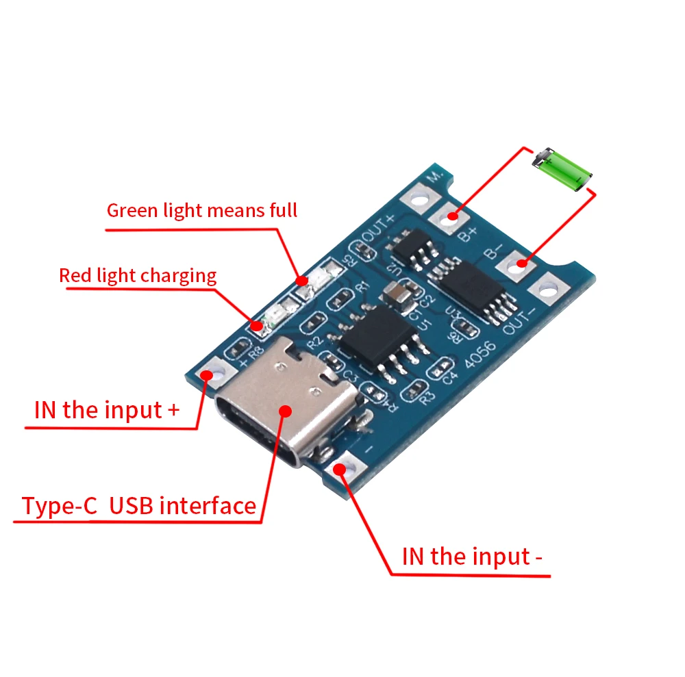1-10PCS Typ-c Micro Mini 18650 TP4056 Lithium-Batterie Ladegerät Modul 5V 1A Lade Board mit Schutz Dual Funktionen Li-Ion – Detail 4