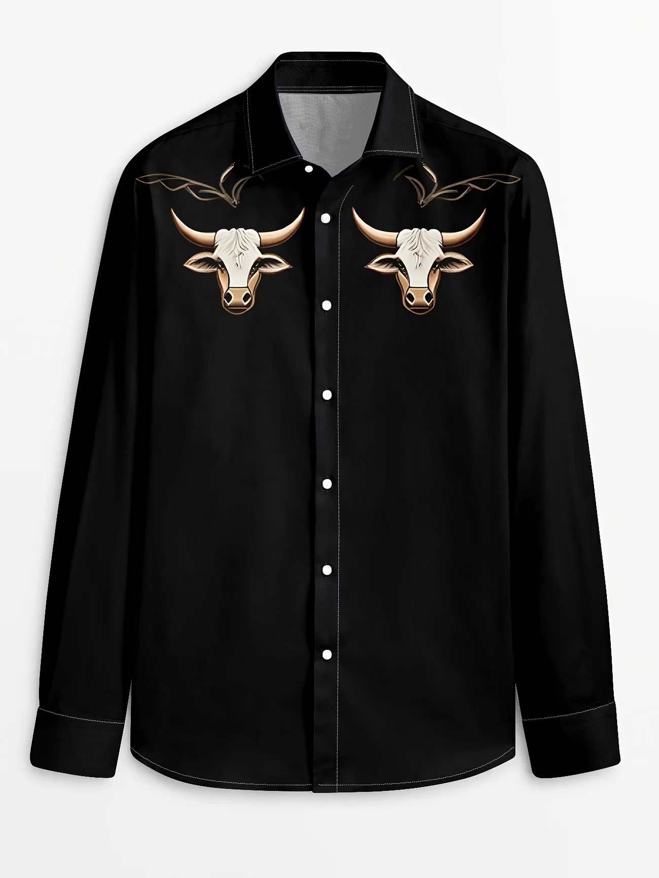 New Black And White Geometric Lightning 3D Printed men's Long Sleeved Shirt With Collar And Personalized Shirt