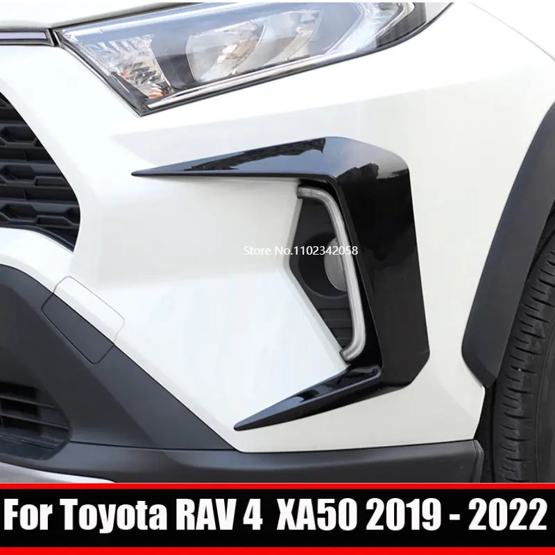 

Черные Противотуманные фары для Toyota RAV4 RAV 4 XA50 2019-2022 ABS, защита для бампера, передние противотуманные фары, накладки на веки для бровей