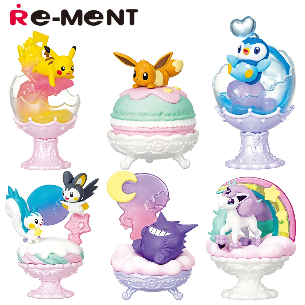 

Original Stocked Re-Ment Pokemon pop'n Sweet Collection Pikachu Piplup Eevee Pachirisu Emolga Model Toys Mini Figures Gifts