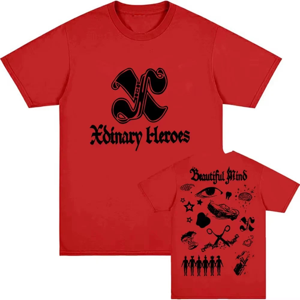 2026 Beautiful Mind Xdinary Heroes Koreaanse Jongensband Afdrukken Katoenen Top met korte mouwen voor mannen Grafische T-shirt Lente/zomer nieuw