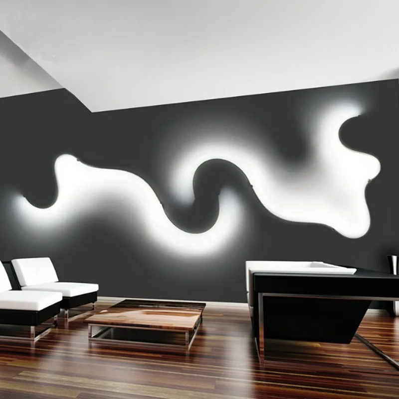 LED snake wall lamp mounted  Living room Bedroom Kitchen staircase lighting Black White Lampshade wall lamp  Fixture image 2