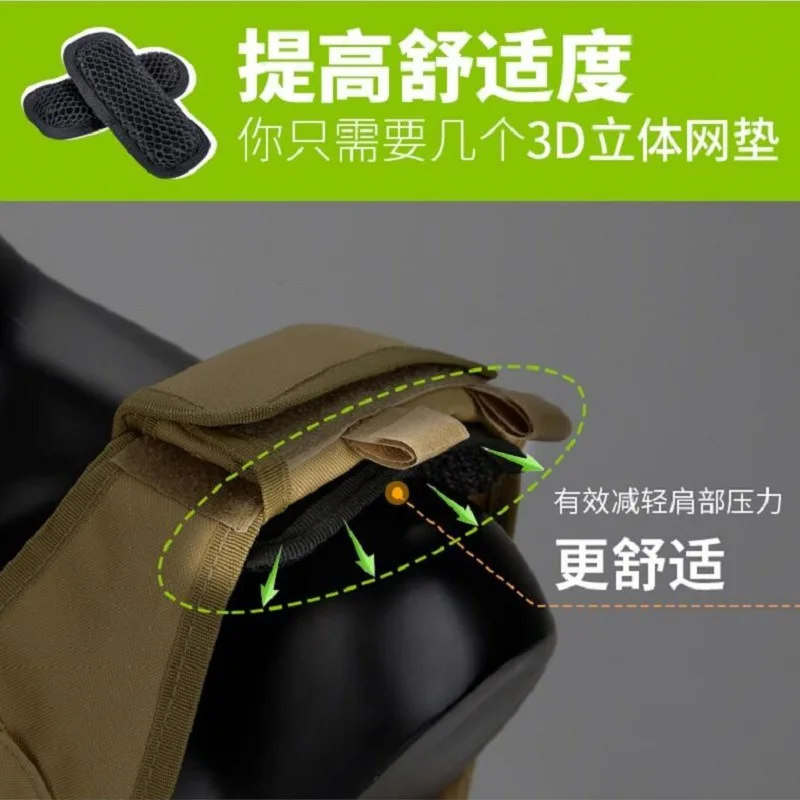 2Pcs 3D Honeycomb Pad Breathable Removable Shoulder Pads for Airsoft Shooting Hunting Hiking Tactical Vest Anti-Slip School Bag