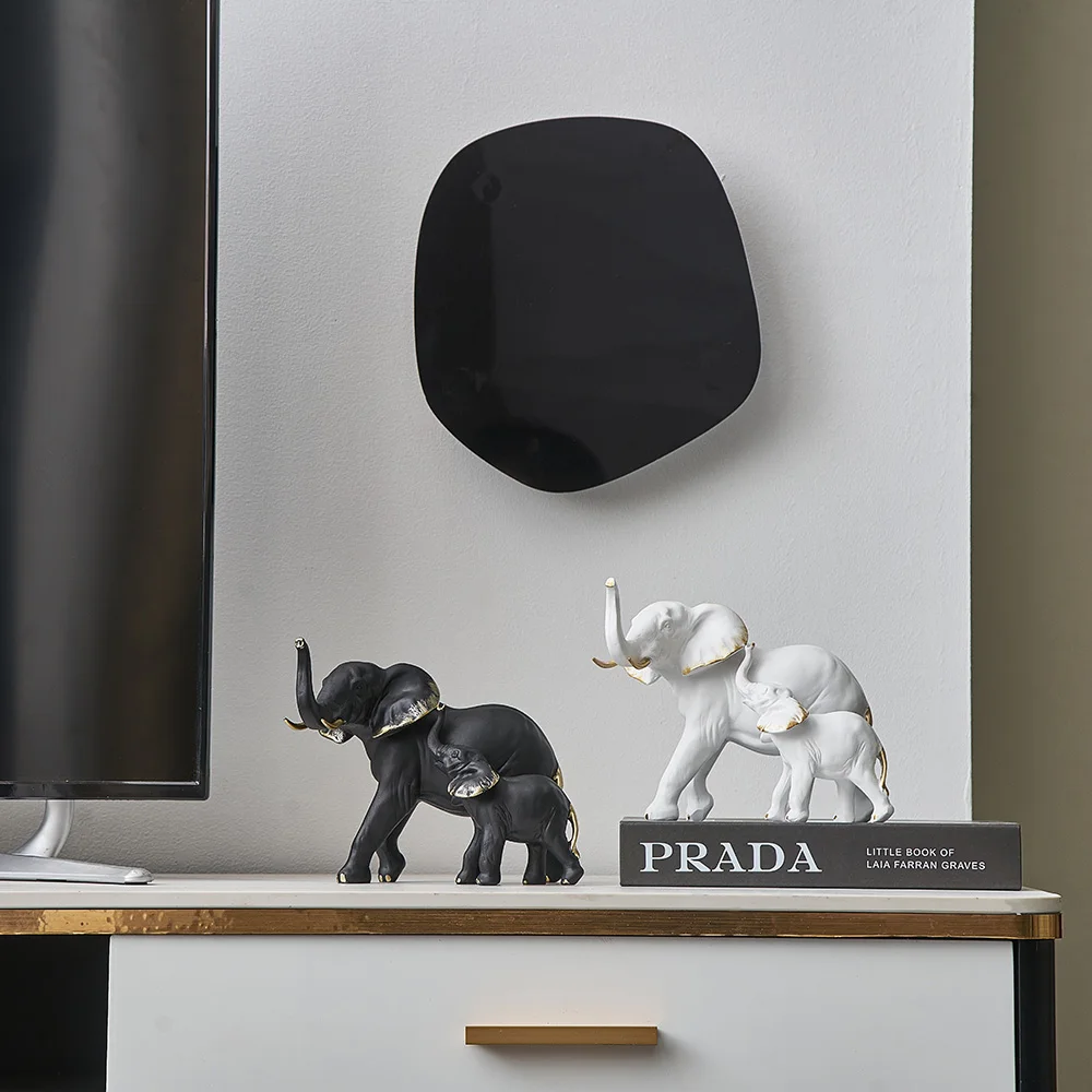 

2 шт. креативных статуэток слонов, современный декор, скульптуры животных, украшения для гостиной, настольные украшения, изделия из смолы