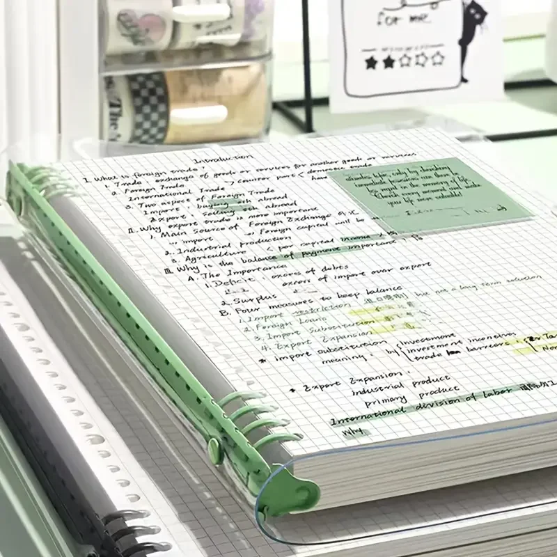 240 Pages Diary A5 Transparent Soft Cover Loose Leaf Checkered Book School Notebooks Notebook Notepad Writing Pads Office