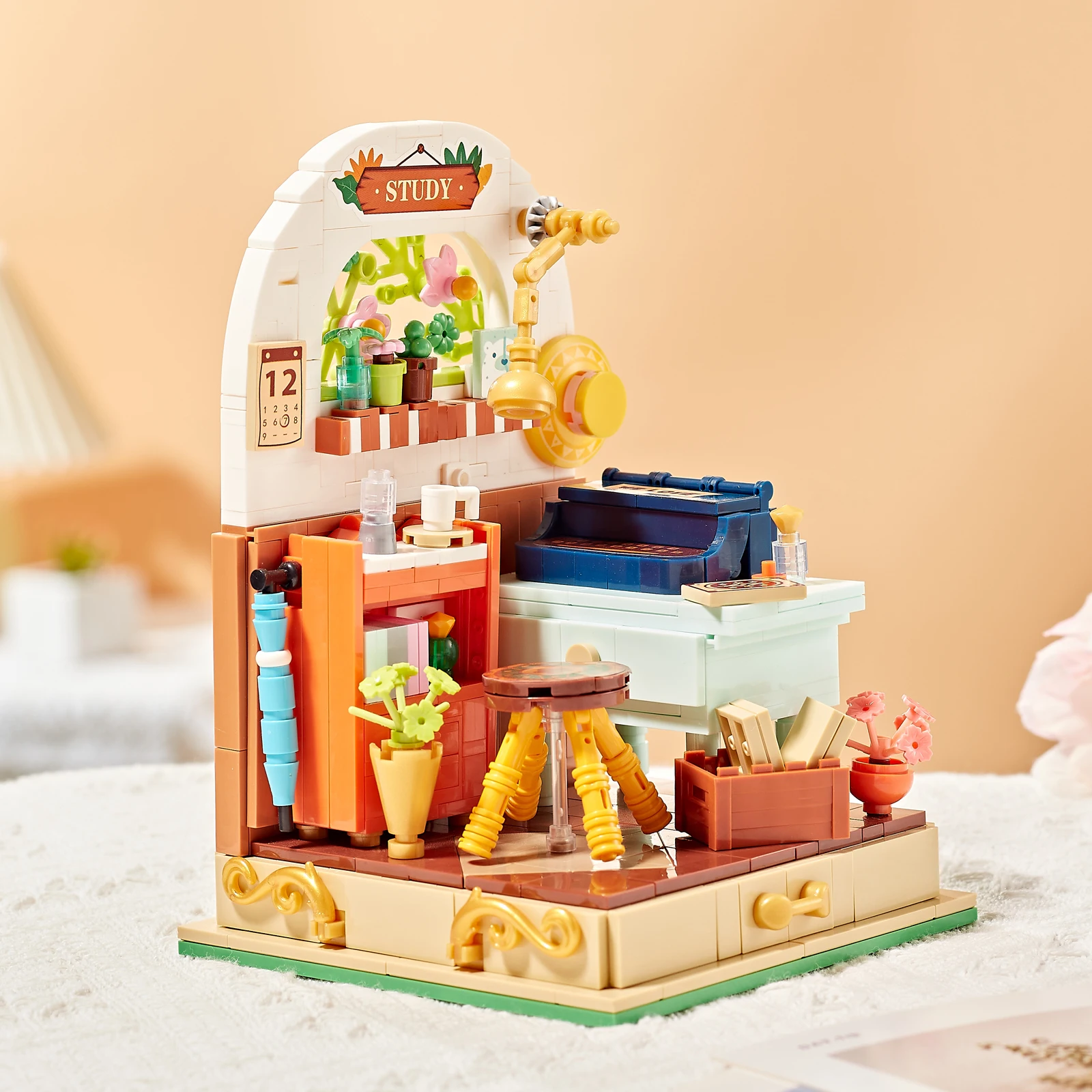 Diy Miniatuur Poppenhuis Creativiteit Mini Slaapkamer Badkamer Huis Micro Bouwsteen Educatief Model Speelgoed Voor Kinderen Geschenken