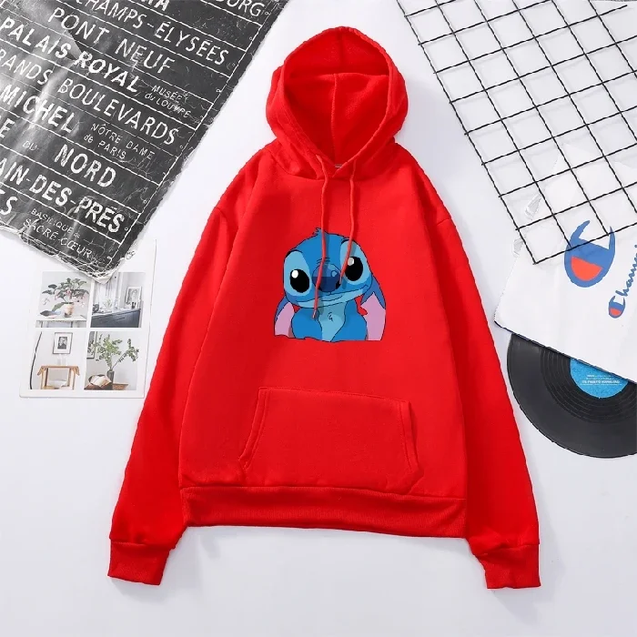 STITCH-Sweat à capuche Disney pour couple, sweat-shirt charmant, haut de dessin animé, mode Y2K