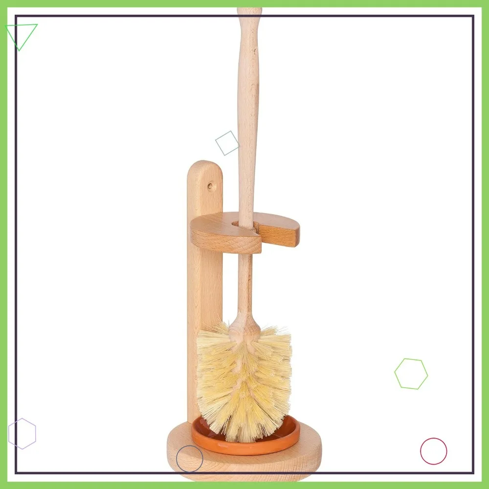 

Natural Tampico Fiber Toilet Brush Set, Heat-Resistant Bristles, 9-7/8 Inches, Made in Germany
