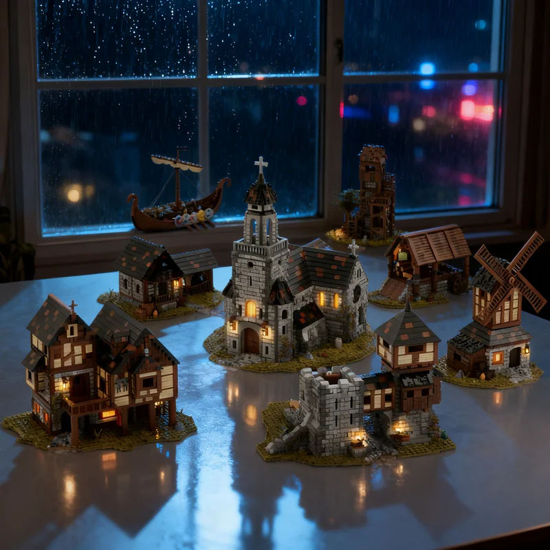 

19711 деталей MOC: Средневековое деревня-крепость (Часть 2) — Конструктор, креативный подарок, DIY-декор для взрослых и детей, для дома и офиса