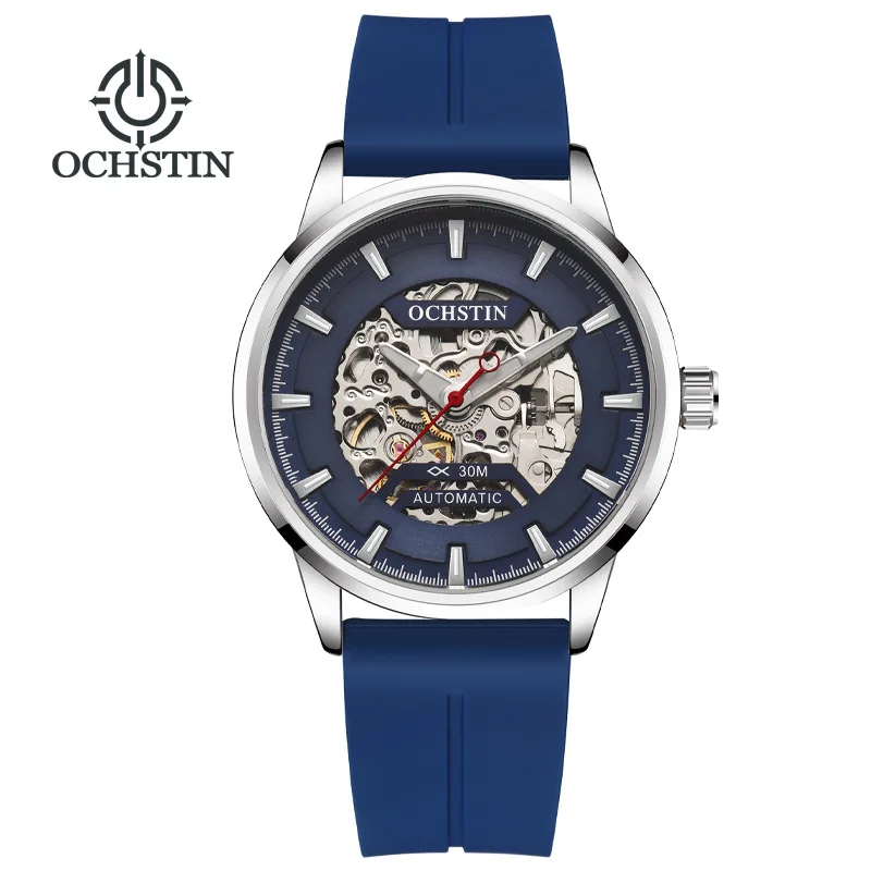 OCHSTIN brand fashionable men's mechanical watch magnetic suction silicone belt automatic mechanical watch factory price