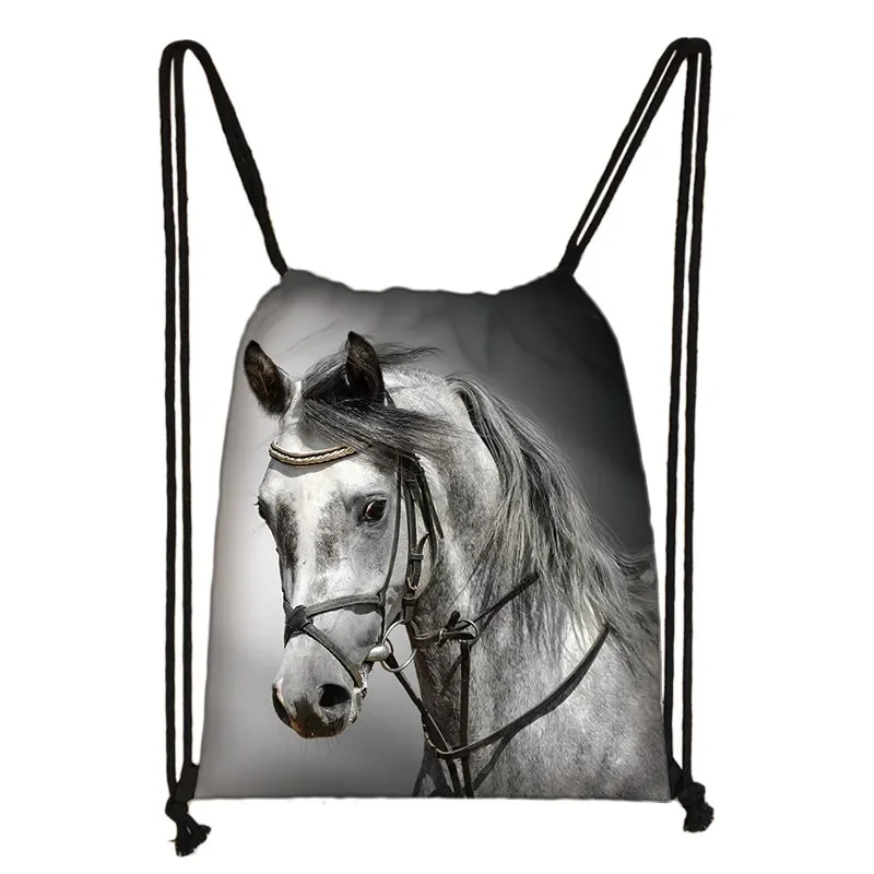 Cool Horse Colt Meadow Painting Drawstring Bag Woman Man Backpack Fashion Beach Travel Sack Bags Casual Softback Shoe Holder