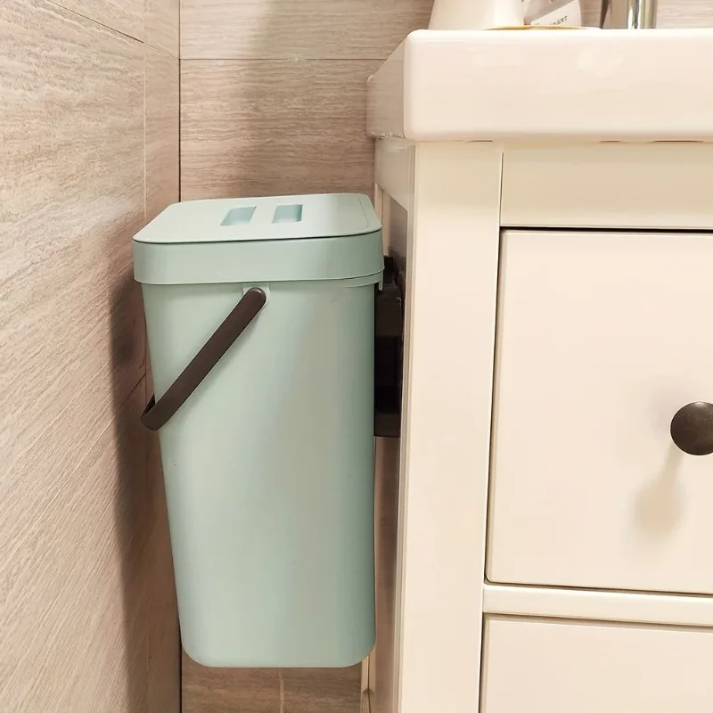 Space-Saving Quiet-Close Trash Can - 3/5L, Eco-Friendly Sealed Bin For Kitchen & Office, No Electricity Needed