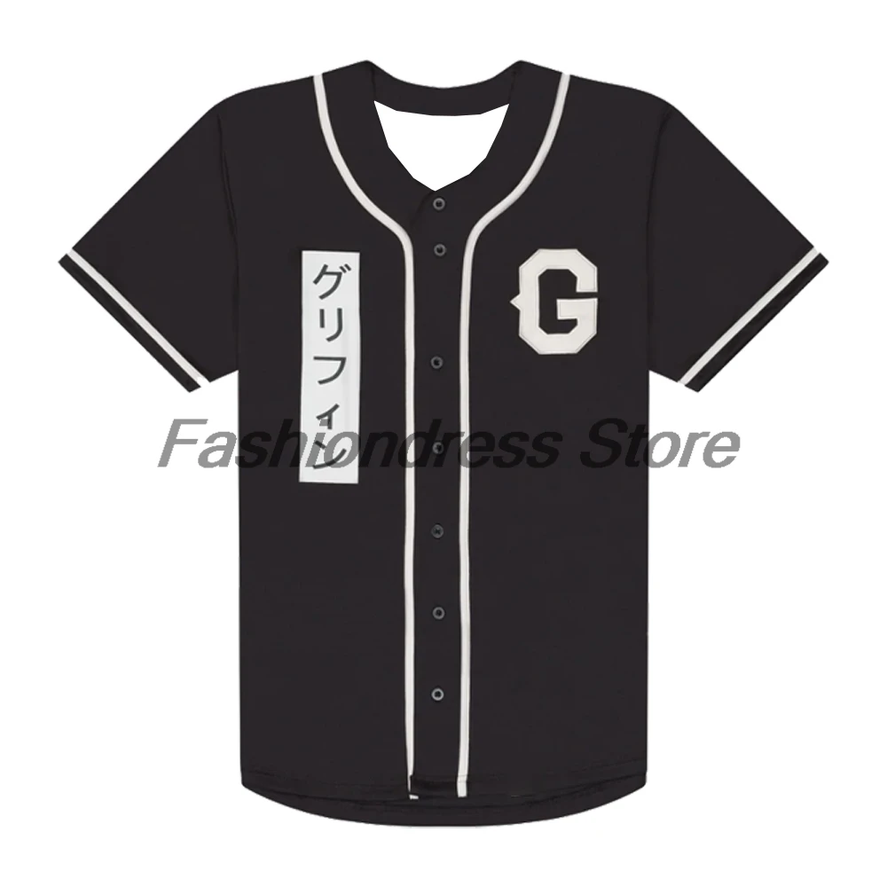 Gryffin Katakana Baseball Jersey Music Festival 2026 V-Neck Short Sleeve Button-up Shirts Women Men Streetwear Tops