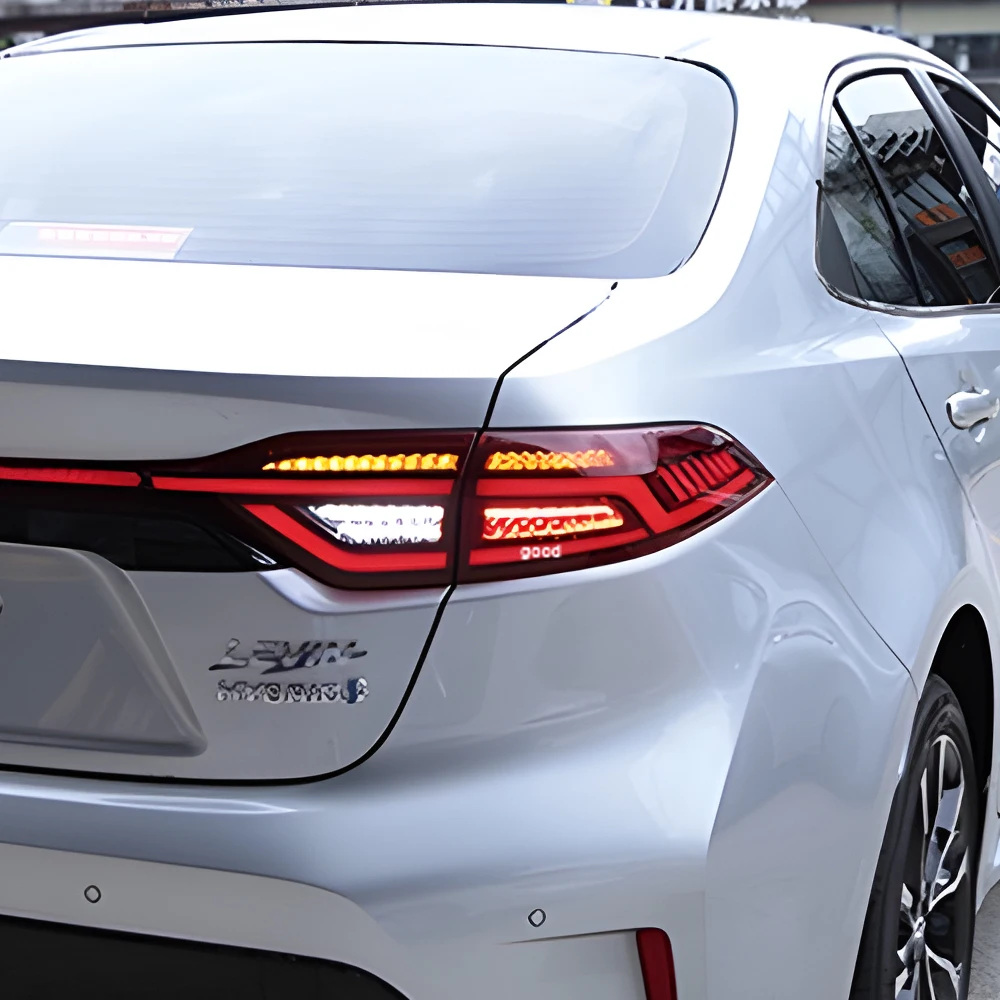 

Для Toyota Corolla Levin 2019-2023 светодиодный автомобильный задний фонарь в сборе, обновленный эффект запуска, динамический через задний фонарь, аксессуары для инструментов
