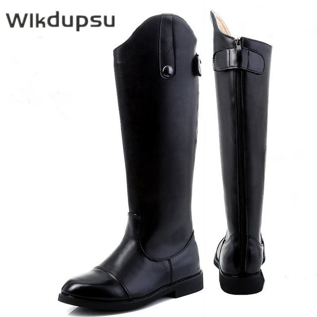 Stivali da equitazione uomo equestre impermeabile Horse Back Rider scarpe stivali lunghi per adulti maschio vera pelle di maiale vera pelle di grandi dimensioni AliExpress
