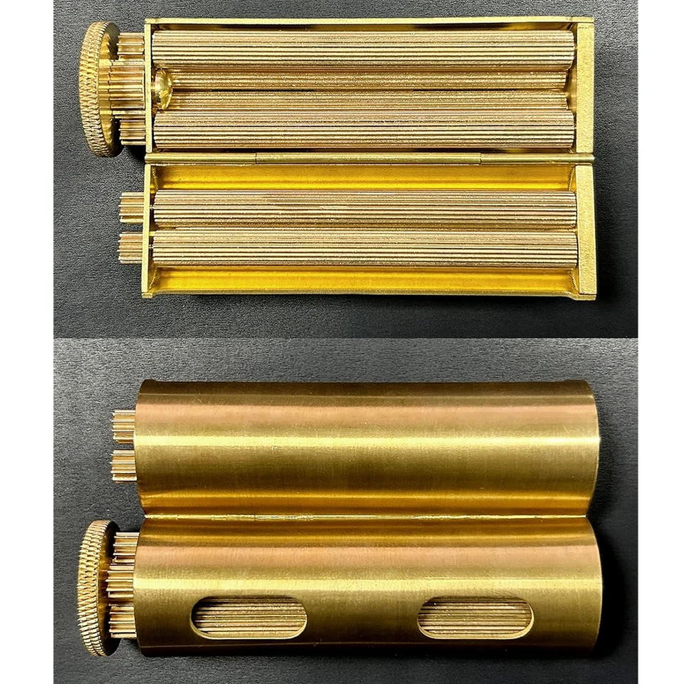 Solid Brass Cigarette Rolling Machine Smoke Manual Tobacco Roller Handmade  Can Fit 70mm Rollie Paper Filler