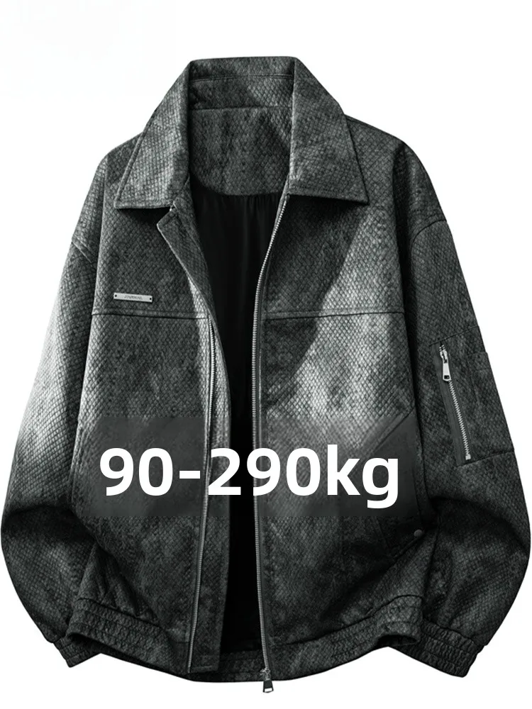 

MoChao American Retro Large Size Jaet Men's Spring Autumn New Loose Casual Versatile Trendy Brand Turn-down Collar Coat