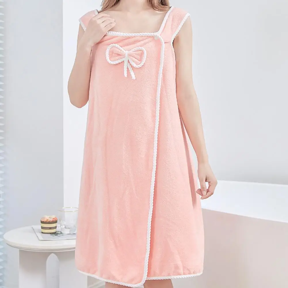 Super Soft Bath Towel Soft Spa Bath Towel Wrap with Button Closure for Women Quick Drying Shower Robe Bathroom for Women