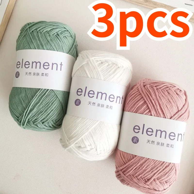 100g/3pcs Pure Cotton Yarn Ball Hand-woven Thread Diy Material Crochet Sweater Bag Doll Scarf Thick Wool Yarn Thread